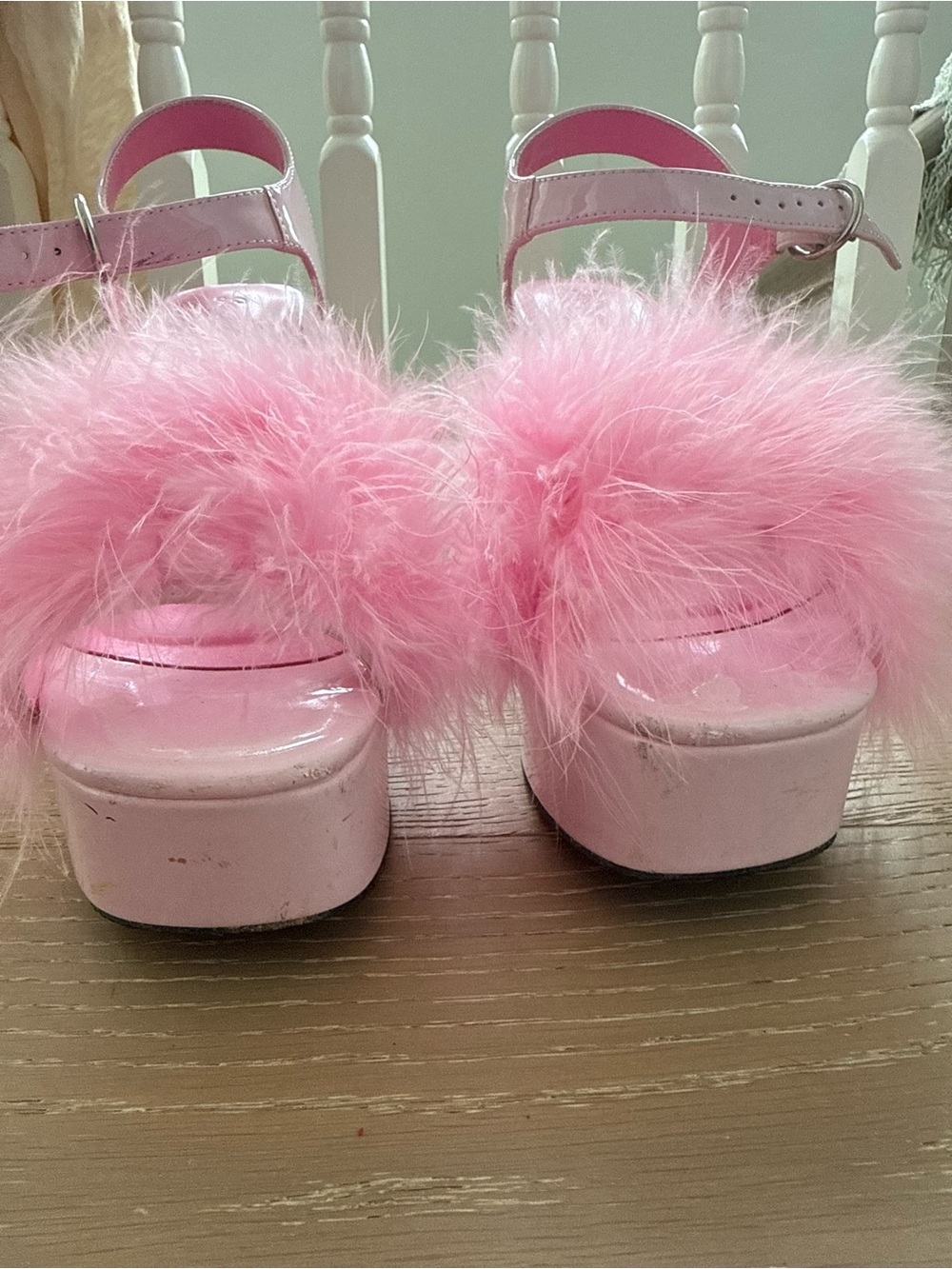 Pink Feather Platform Dolls Kill Sugar Thrillz Shoes
